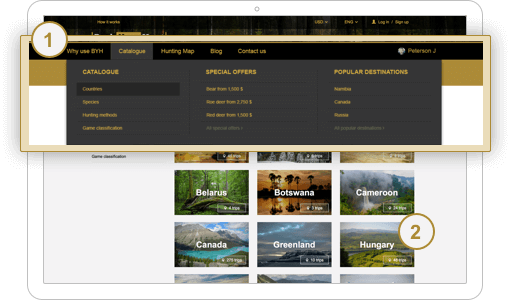 Catalog of trips